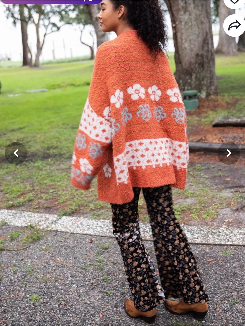 Natural Life Calla Jacquard Oversized Wool Blend Open Cardigan. Hippie. Floral